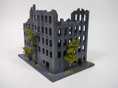 Ruined City Building, 8" x 4" (MDF) - 15MMDF262-3