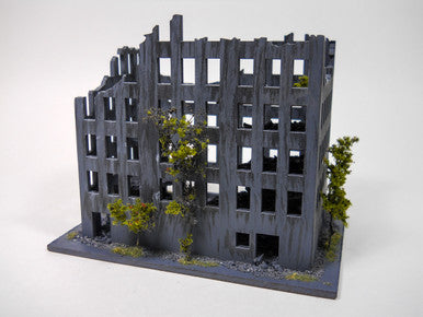 Ruined City Building, 8" x 4" (MDF) - 15MMDF262-3