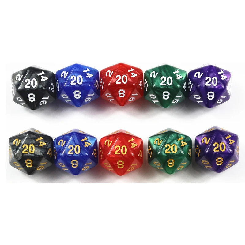 10Pcs Dice D20 Funny DND Gavv:me RPG Polyhedral Cube Multi Sides Marble Digital Dice Set Board Game Accessories