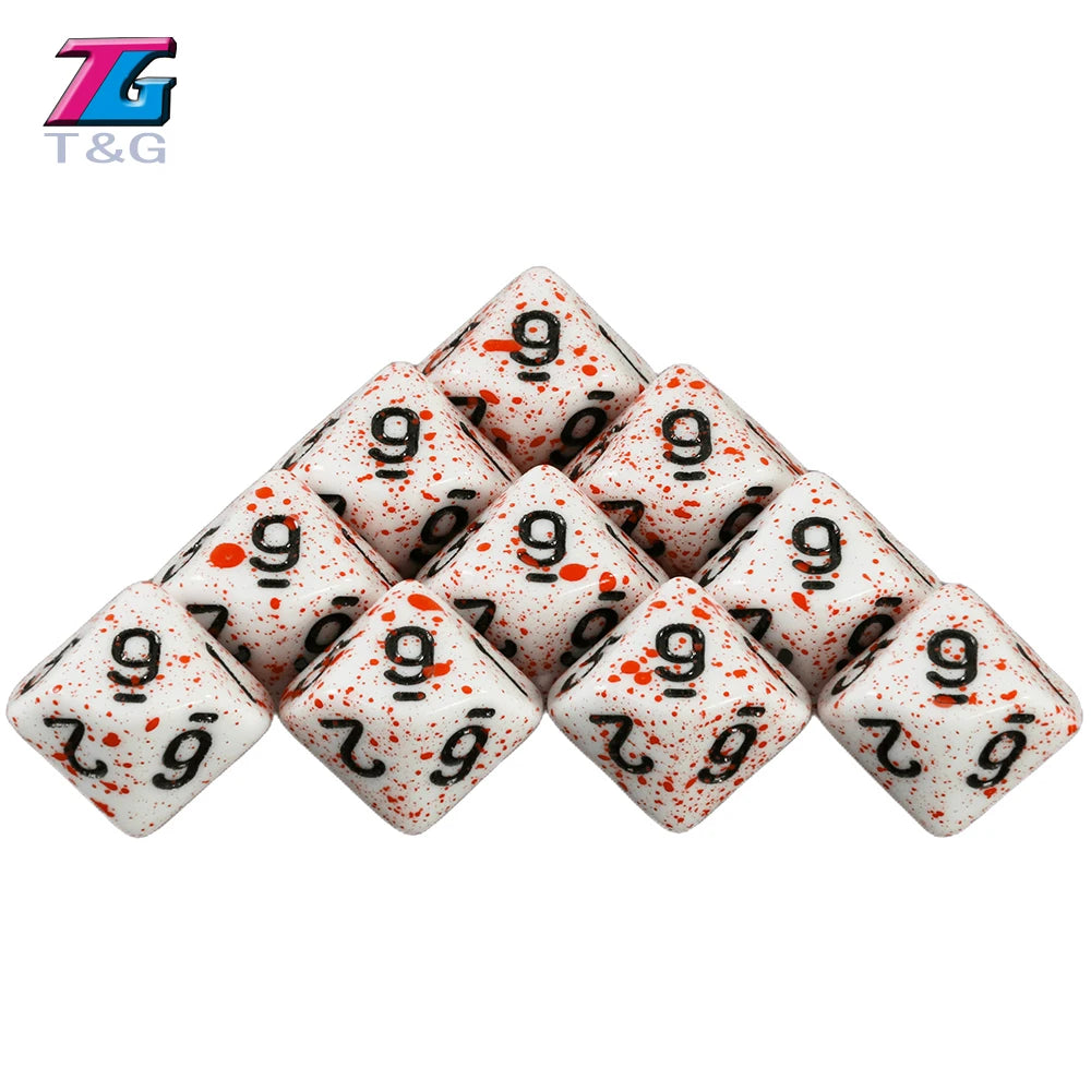 10Pcs/Set Polyhedral D4-D20 Multi Sides Dice DND Games for Opaque Digital Dice for Funny Party Board Game