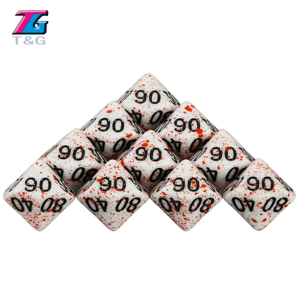 10Pcs/Set Polyhedral D4-D20 Multi Sides Dice DND Games for Opaque Digital Dice for Funny Party Board Game