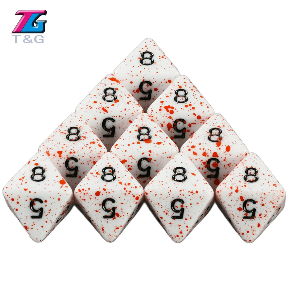 10Pcs/Set Polyhedral D4-D20 Multi Sides Dice DND Games for Opaque Digital Dice for Funny Party Board Game