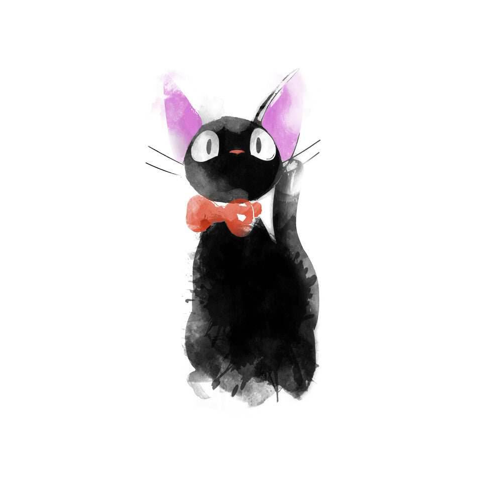 Watercolor Cat - None / White / 12x16