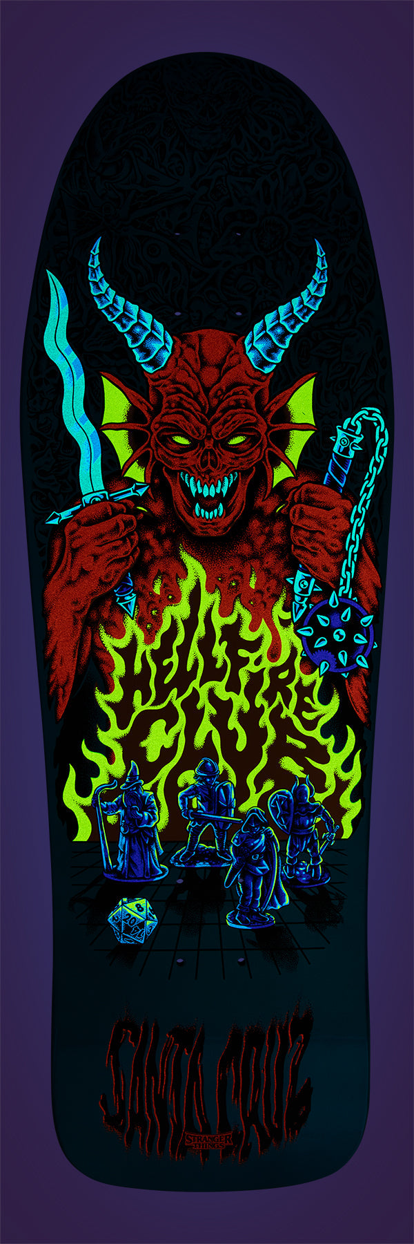 SANTA CRUZ x STRANGER THINGS KNOX HELLFIRE PIT 10.07" SKATEBOARD DECK