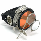 Pastel goth pirate eyepatch monocle Rave goggle with magnifying eye loupes