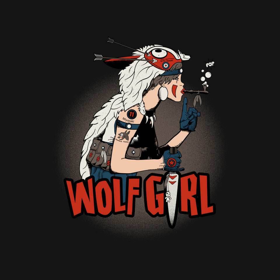 Wolf Girl - None / Black / 3x3