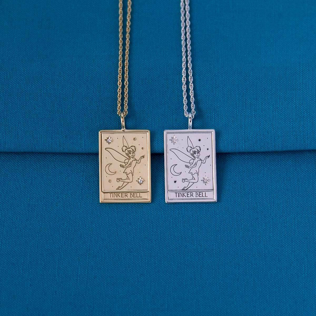 Disney X RockLove PETER PAN Tinker Bell Tablet Necklace - Sterling Silver