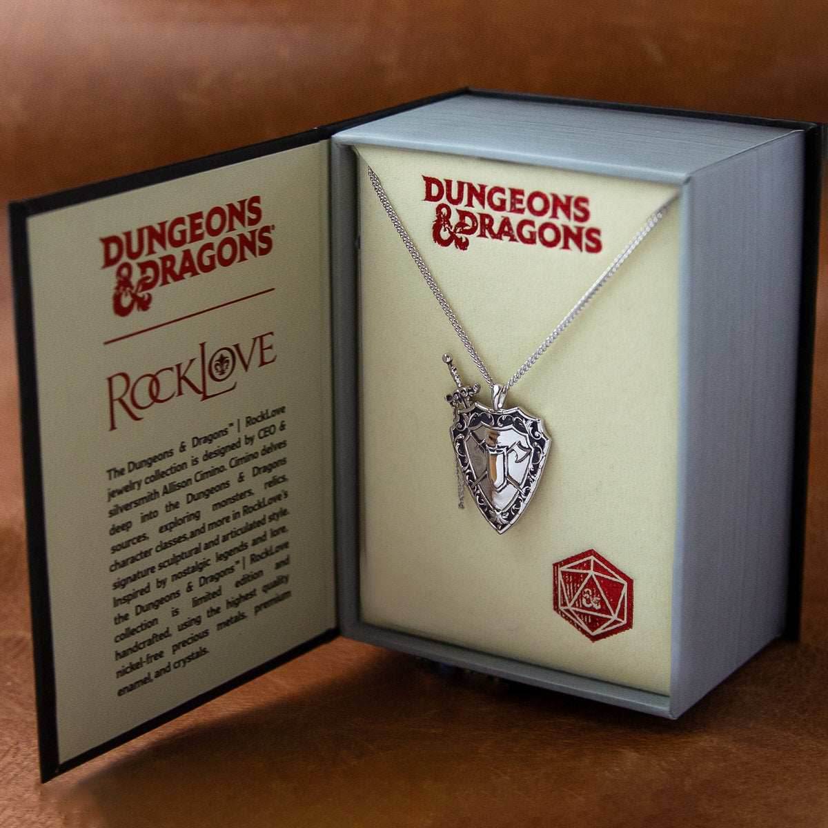 Dungeons and Dragons X RockLove Fighter Sword and Shield Necklace - 