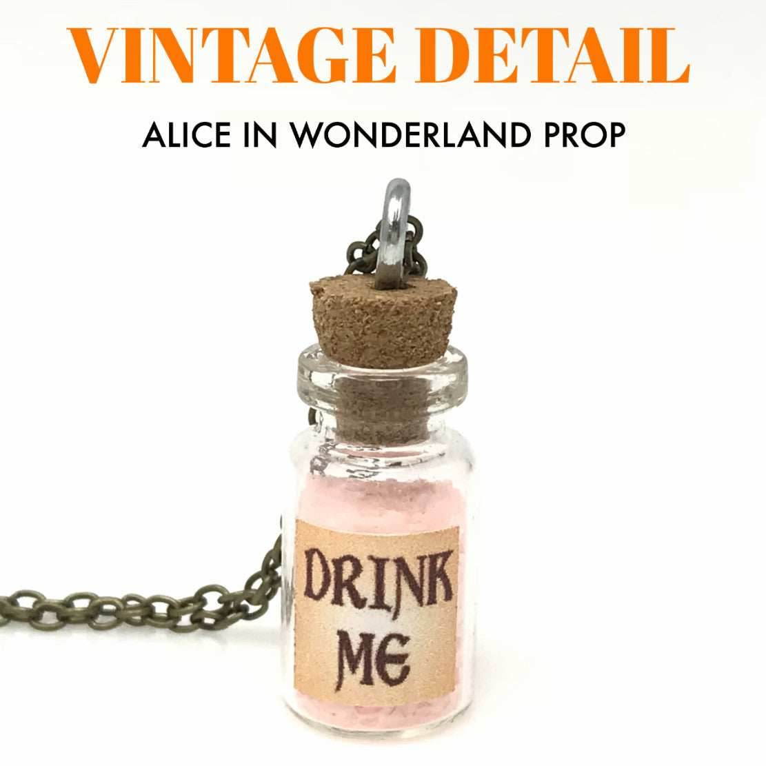 Alice in Wonderland necklace orange glow - 