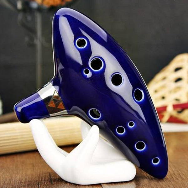 12 Holes Ocarina Ceramic Alto C Legend of Zelda Ocarina Flute Blue Instrument