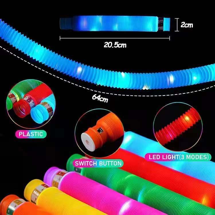 12 PCS Light up LED Pop Tubes;  Glow Sticks Necklaces & Bracelets Party Pack;  Glow in The Dark Party Favor Supplies Decoration for Halloween;  Wedding;  Birthday;  Camping Games & Activities