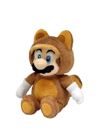Little Buddy Super Mario Tanooki Raccoon Mario 9" Plush - Official Nintendo