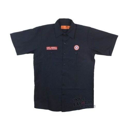 Captain America Symbol Super Soldier Marvel Comics Work Shirt - M