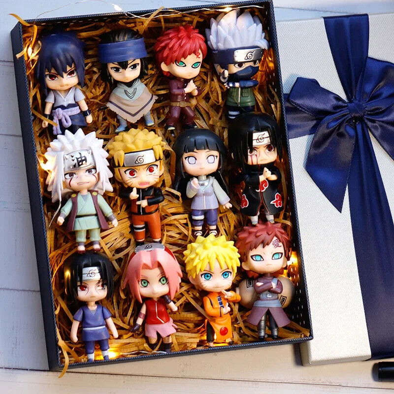 12 pcs set Naruto Shippuden Figurines, Sasuke Itachi Hinata Figure, Anime 3 in
