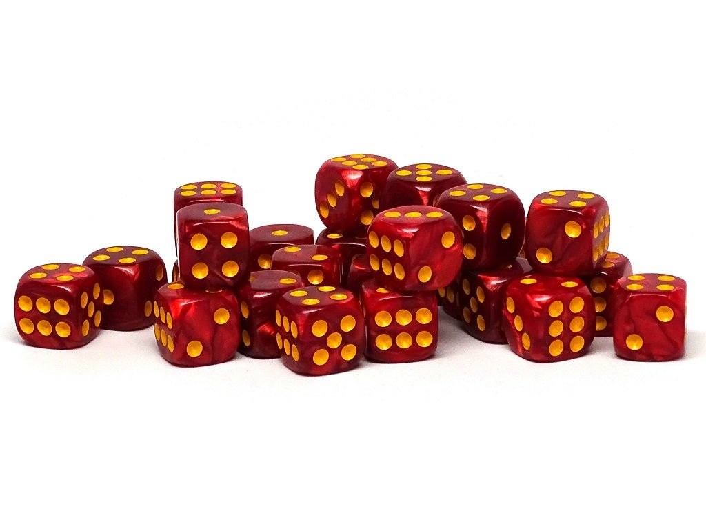 12mm D6 Dice - Fire Swirl - 25 Count Bag