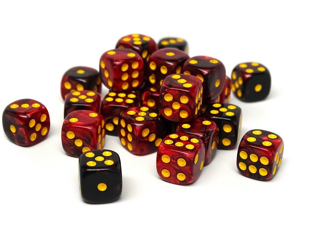 12mm D6 Dice - Lava Swirl - 25 Count Bag