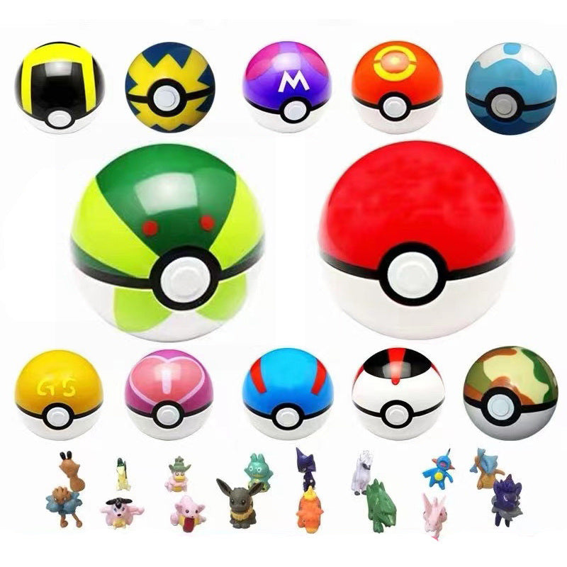 12Packs PokeBalls With Random Figures Anime Model Toy