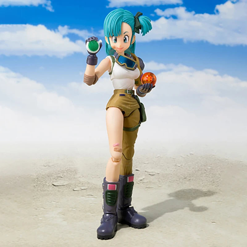 13.5cm Anime Dragon Ball Figures Bulma Goku Action Figure Movable PVC Collection Doll SHF Childhood Son Goku Figurine Model Toys