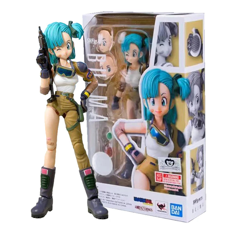 13.5cm Anime Dragon Ball Figures Bulma Goku Action Figure Movable PVC Collection Doll SHF Childhood Son Goku Figurine Model Toys