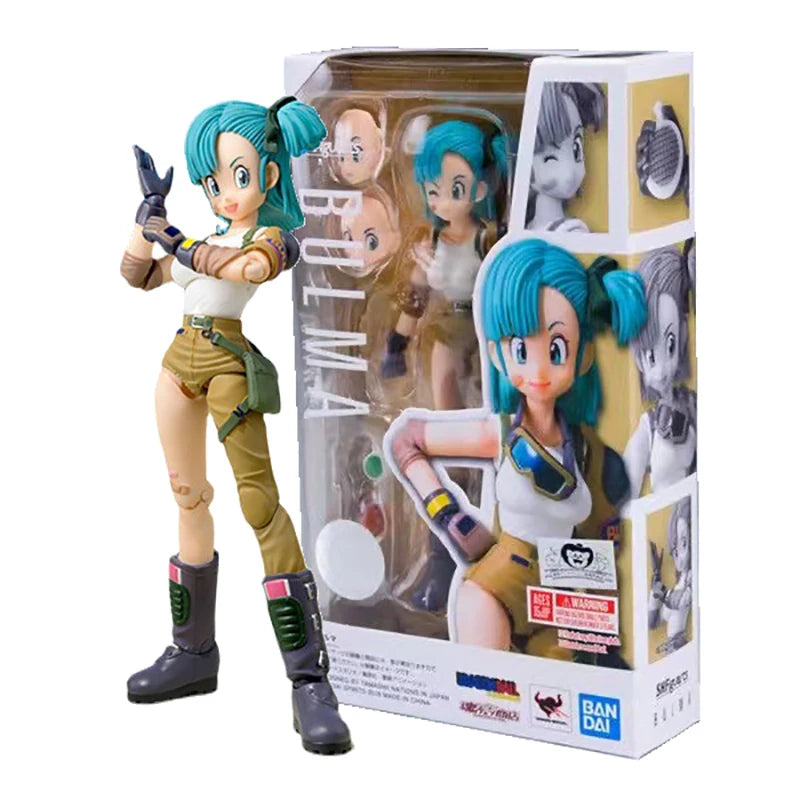 13.5cm Anime Dragon Ball Figures Bulma Goku Action Figure Movable PVC Collection Doll SHF Childhood Son Goku Figurine Model Toys