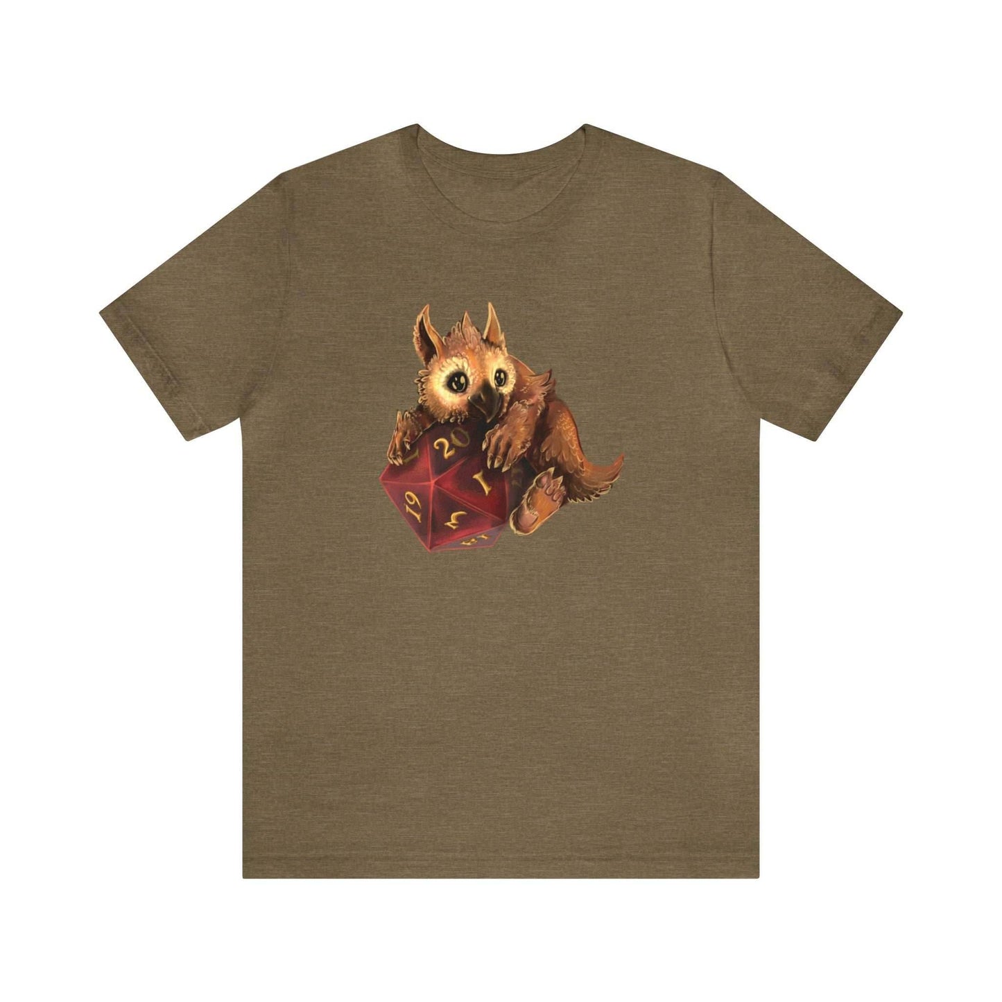 Owliver with High Variance D20 Short Sleeve Tee - Heather Olive / M