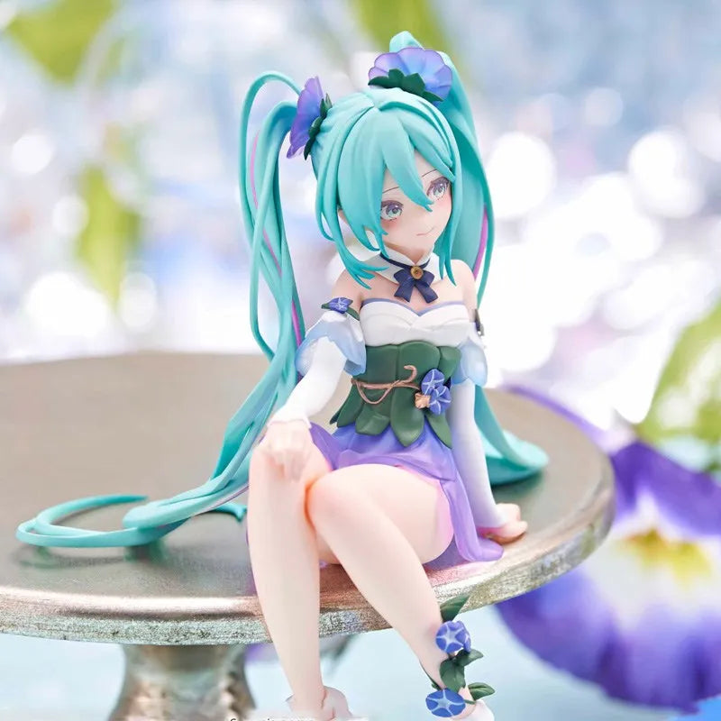 13cm Hatsune Miku Anime Figure Noodle Stopper Flower Fairy Miku Action Figure PVC Collection Model Ornament Toys Birthday Gifts