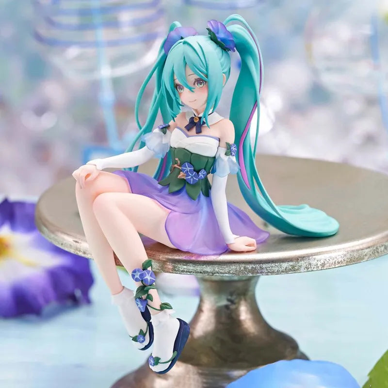 13cm Hatsune Miku Anime Figure Noodle Stopper Flower Fairy Miku Action Figure PVC Collection Model Ornament Toys Birthday Gifts