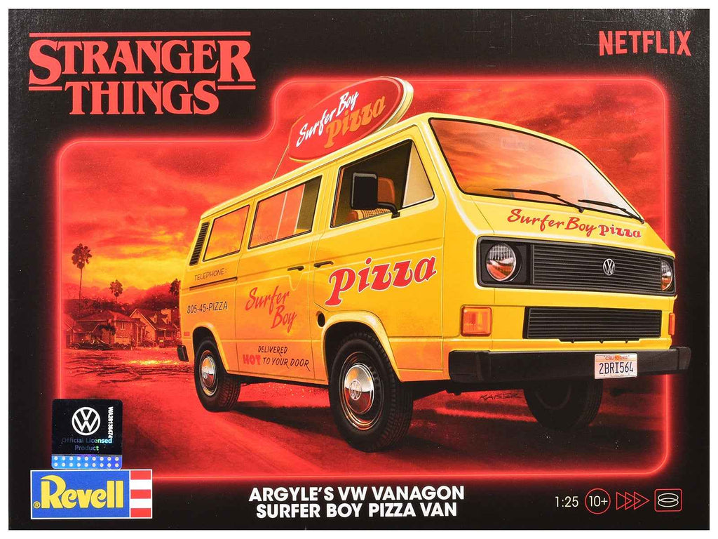 Level 3 Model Kit Argyle's Volkswagen Vanagon "Surfer Boy Pizza" Van "Stranger Things" (2016-Current) TV Series 1/25 Scale Model by Revell