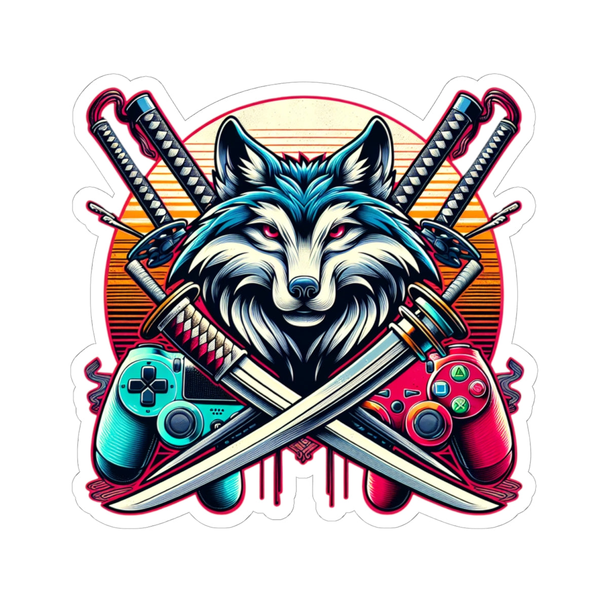 The XP Wolf Gamer  Stickers