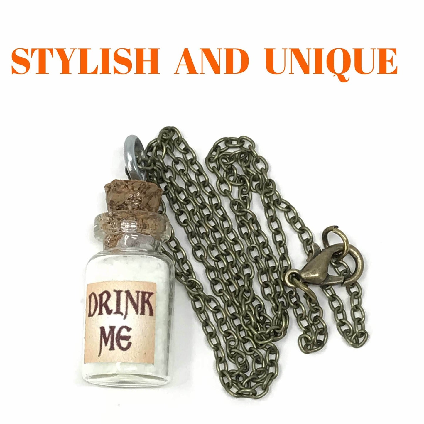 Alice in Wonderland necklace aqua glow - 