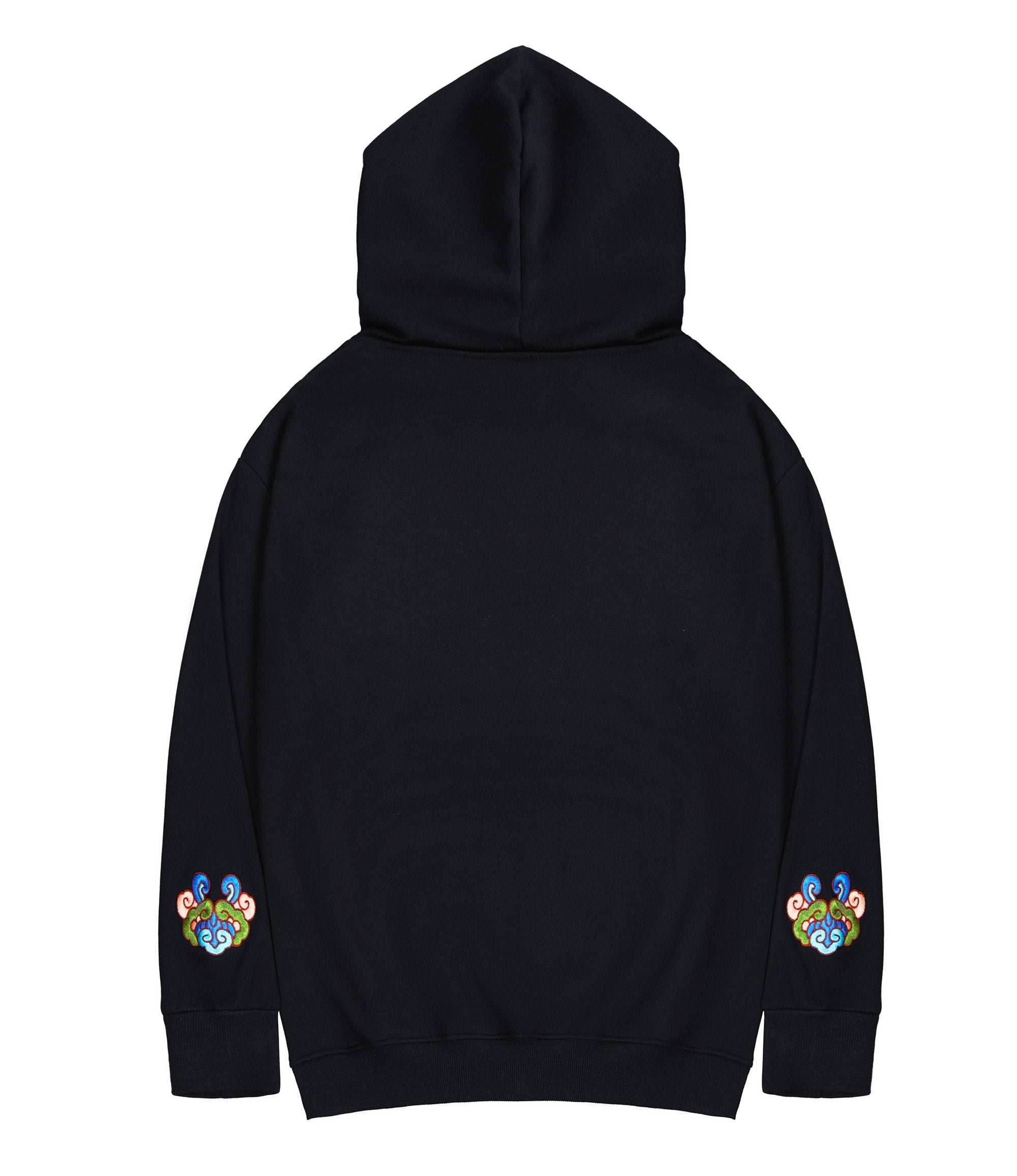 KH9232 Mountains Embroidery Hoodie - Black / S