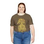Golden Celtic Dice Dragon Shirt - Army / S