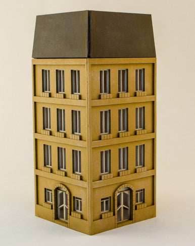 15mm European City Corner Building (Matboard) - 15MCSS124 - 