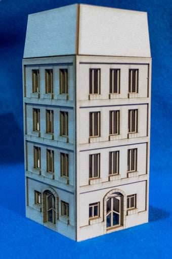 15mm European City Corner Building (Matboard) - 15MCSS124 - 