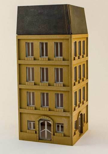 15mm European City Corner Building (Matboard) - 15MCSS124 - 