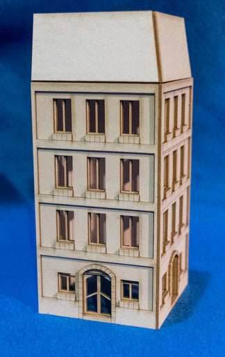 15mm European City Corner Building (Matboard) - 15MCSS124 - 