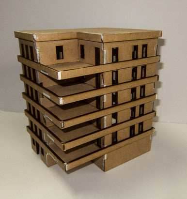 15mm Apartment Block (MDF) - 15MMDF153 - 