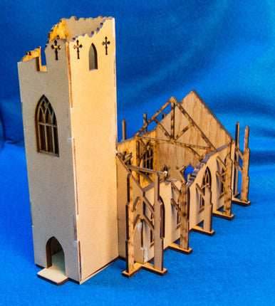 15mm Ruined Church/Cathedral (MDF) - 15MMDF351 - 