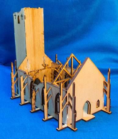15mm Ruined Church/Cathedral (MDF) - 15MMDF351 - 