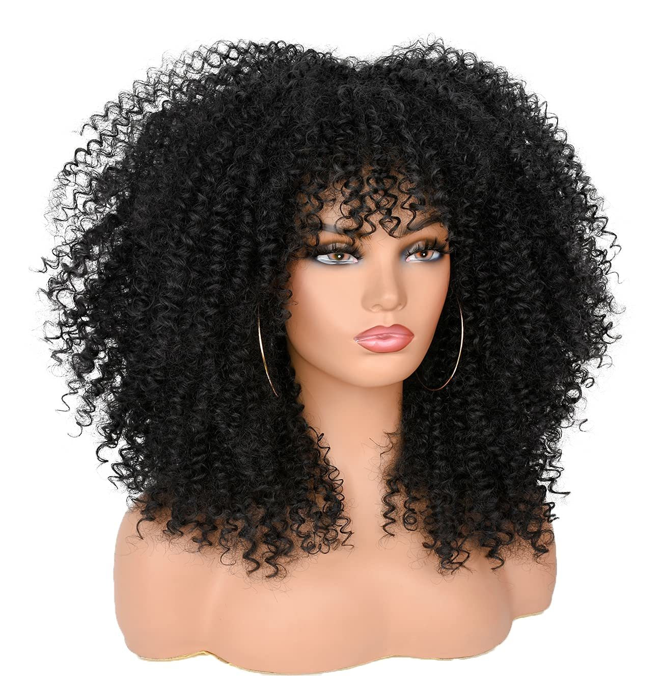 15Inch Curly Wigs for Black Women Afro Bomb Curly Wig