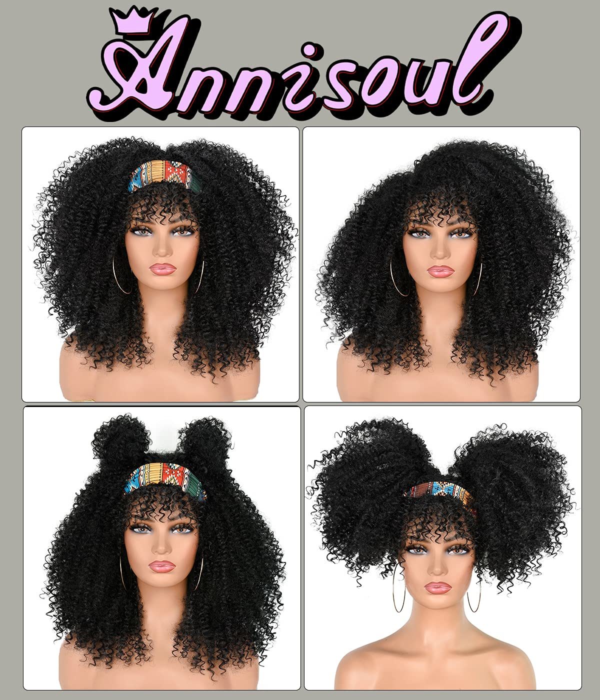 15Inch Curly Wigs for Black Women Afro Bomb Curly Wig