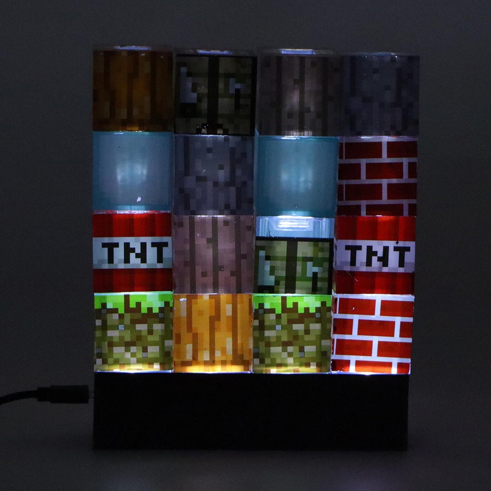 16 pcs Stackable Minecraft Toy USB Building Block Lamps