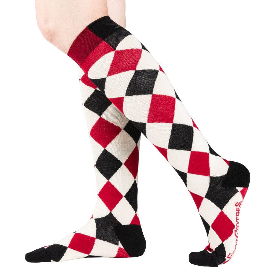 Haunting Harlequin Knee High Socks - 