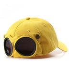 Aviator Baseball Cap – Unisex Summer Hat with Built-In Sunglasses