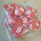 Red Opaque 7 Die Set Polyhedral Dice by BrycesDice RPG Magic D&D Unique Fun - 