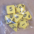Yellow Opaque 7 Die Set Polyhedral Dice by BrycesDice RPG Magic D&D Unique - 