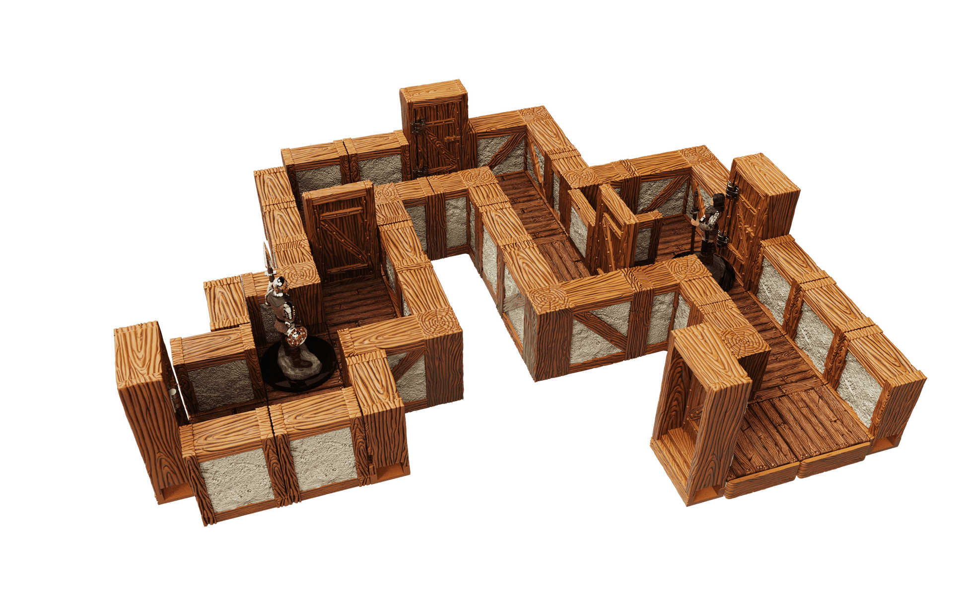 WarLock Tiles: Expansion Pack - 1 in. Town & Village Straight Walls - 