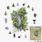 Harry Potter - Slytherin Crest - Utilitarian Romance Wooden Jigsaw Puzzle - A4 + Wooden Gift Box