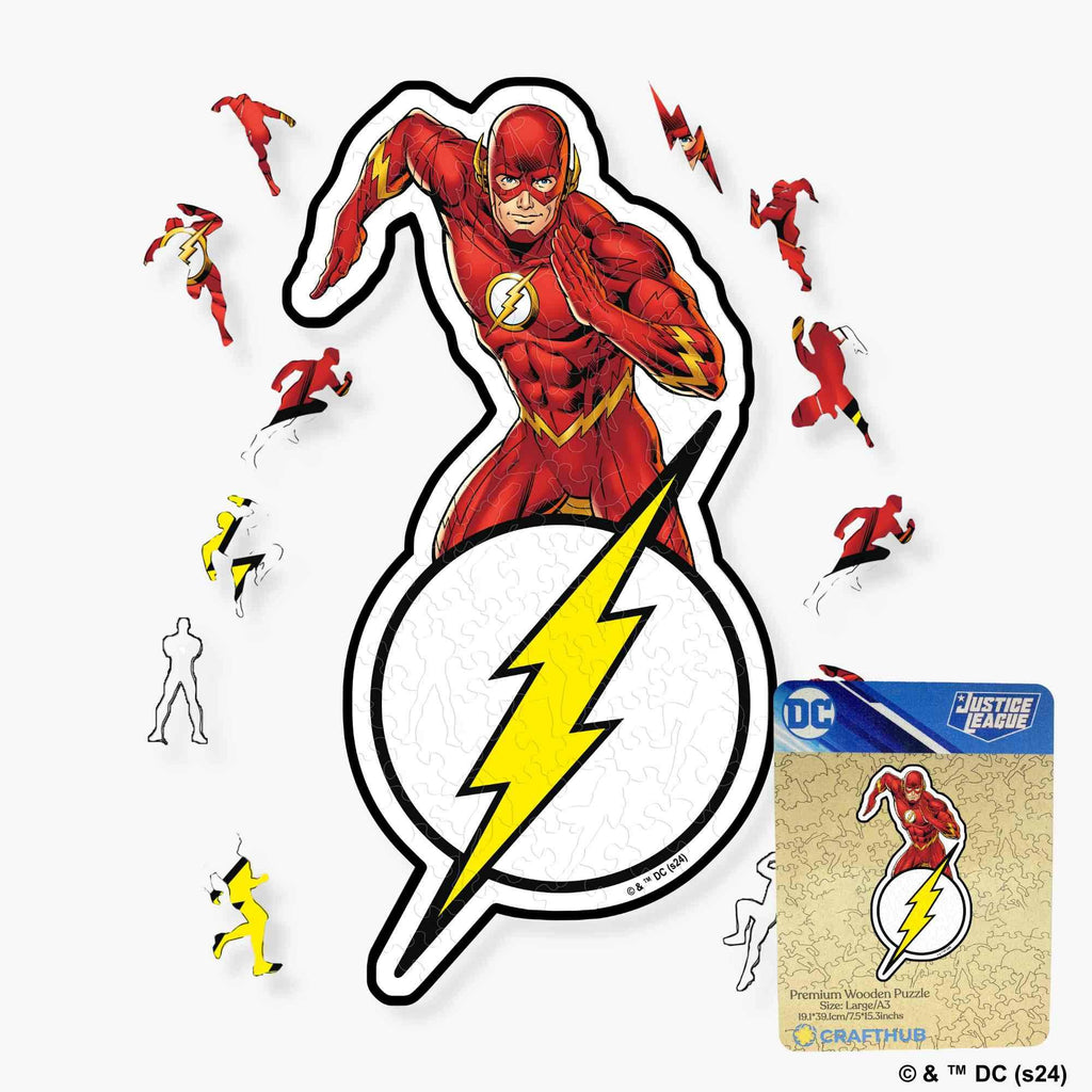 The Flash Wooden Jigsaw Puzzle - A4 + Wooden Gift Box
