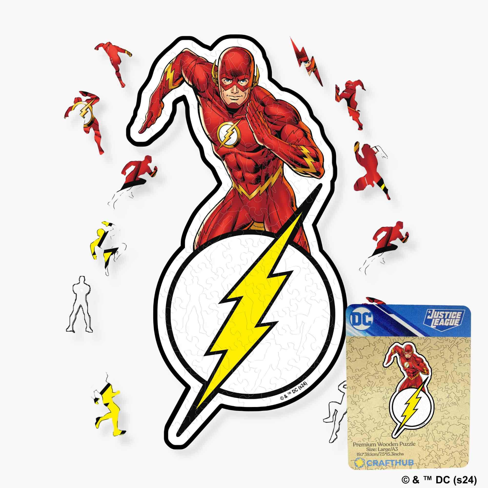 The Flash Wooden Jigsaw Puzzle - A4 + Wooden Gift Box